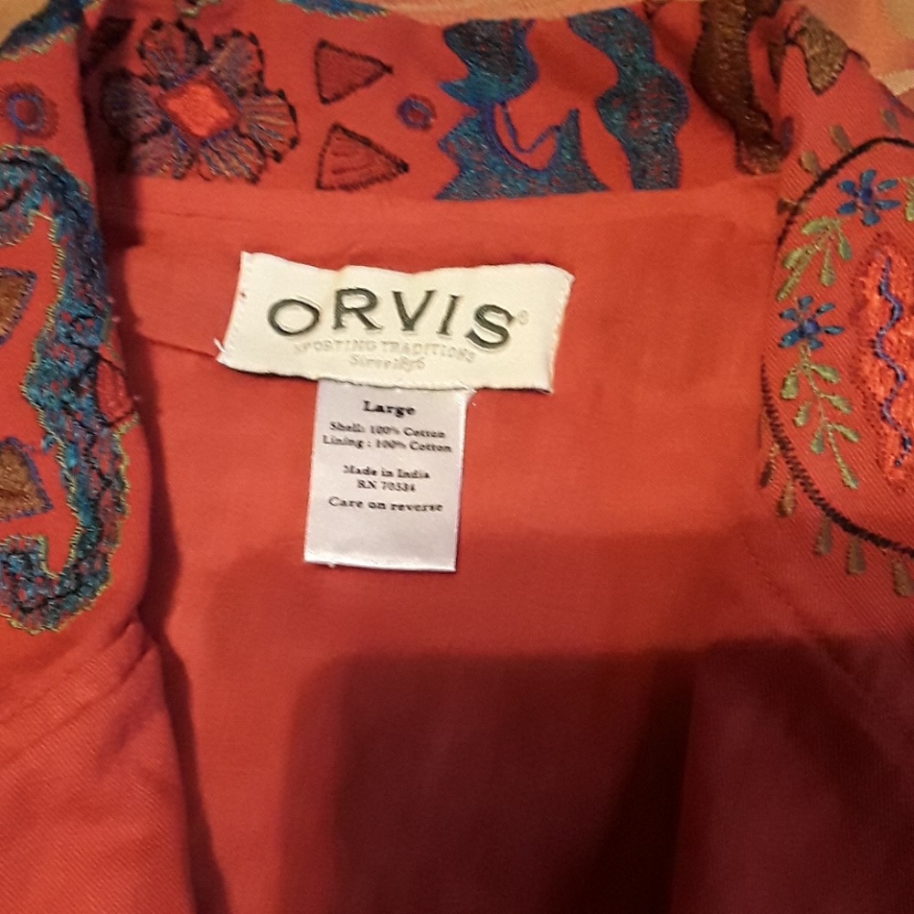 Red Embroiderd Lined, One Button Blazer - image 4